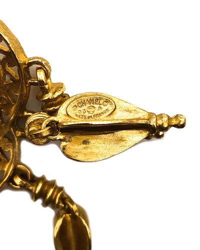 Chanel Vintage Rare Gold Dreamcatcher Earrings