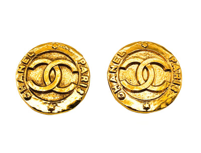 Chanel Vintage Rare Logo Earrings
