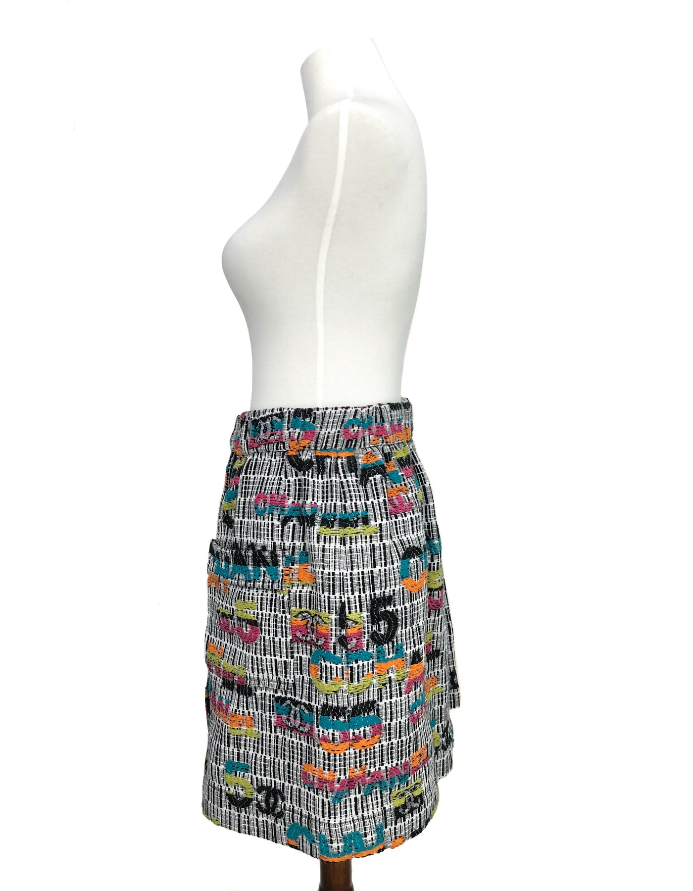 Chanel Runway Rare Logo Oversized Tweed Skirt