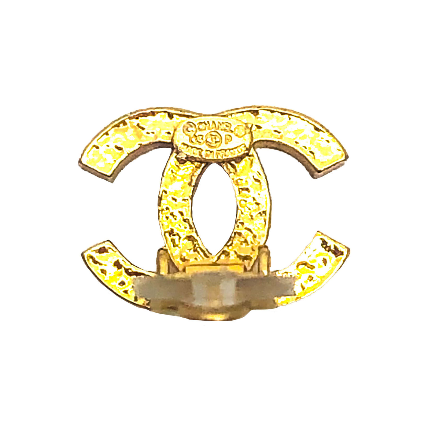 Chanel Vintage Rare Gold Mini Logo Earrings