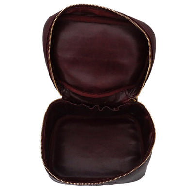 Authentic Chanel Vintage Caviar Burgundy Mini / Makeup Case Handbag