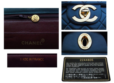 Authentic Chanel Vintage Black Lambskin Maxi Jumbo XL