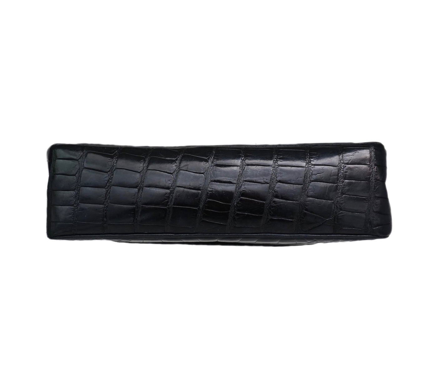 Authentic Chanel Vintage Black Alligator/ Crocodile 2.55 9” Flap Handbag