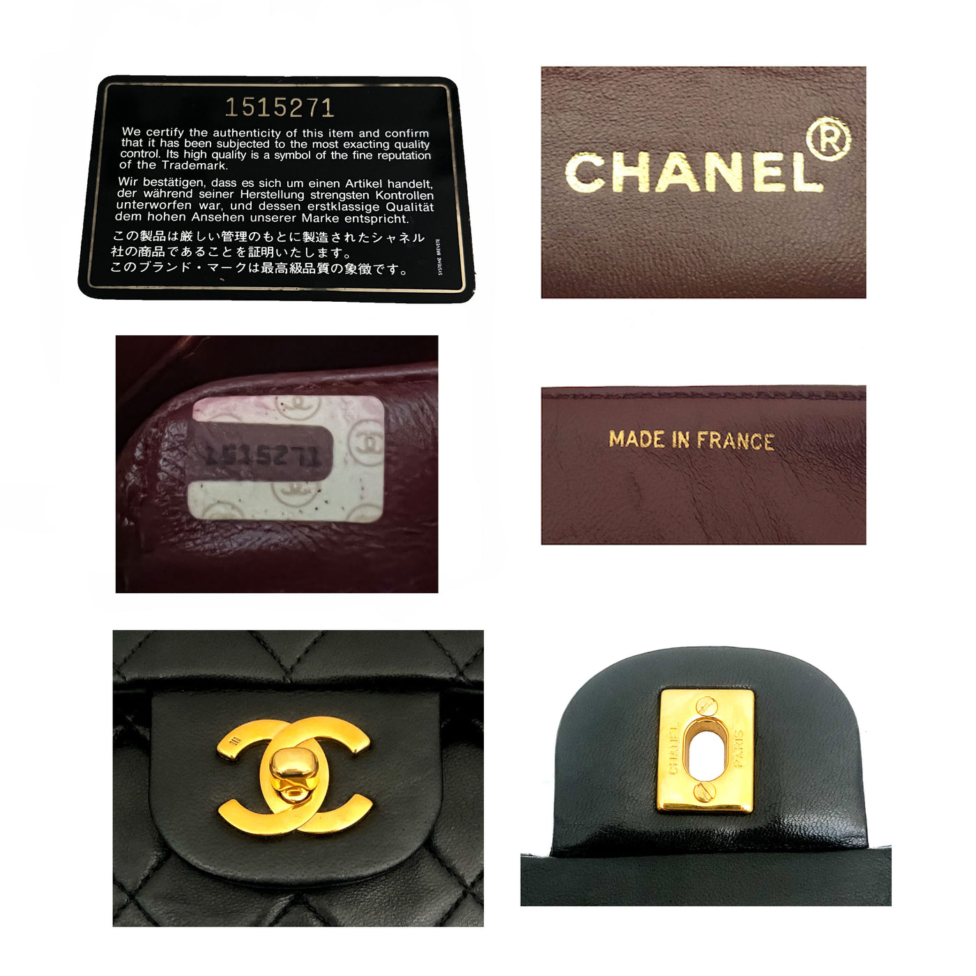 Chanel Vintage Black Lambskin Medium Classic Double Flap Bag