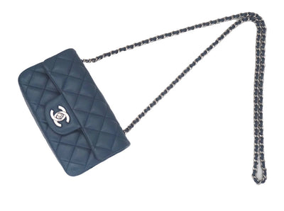 Chanel Blue Quilted Lambskin Mini Flap Bag