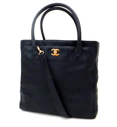 Authentic Chanel Cerf Executive Black Caviar Tall Tote