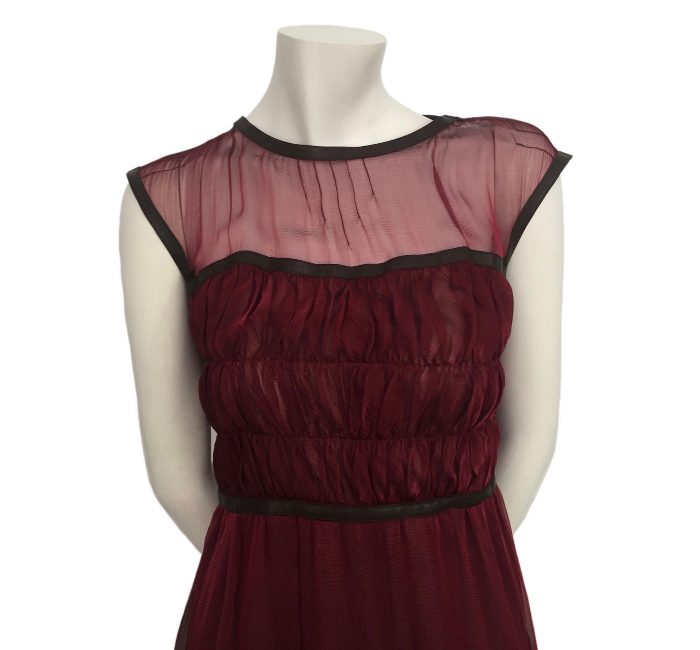 Chanel Burgundy Runway Silk Dress Classic Coco Authentic Vintage Luxury Chanel Burgundy Runway Silk Dress Classic Coco Authentic Vintage Luxury