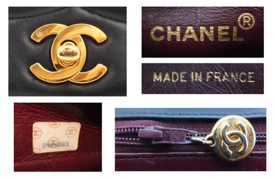 Authentic Chanel Vintage Black Lamb Rare Maxi Jumbo