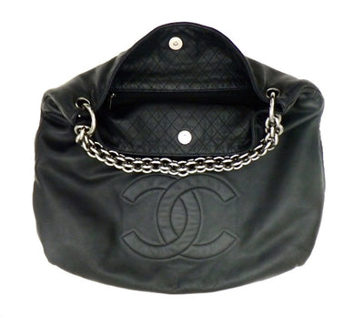 Authentic Chanel Soft and Chain Black Jumbo Hobo