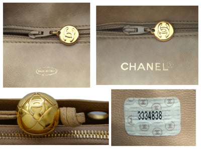 Authentic Chanel Vintage Tan Caviar Tote