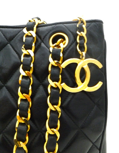 Authentic Chanel Vintage Black Quilted Tote