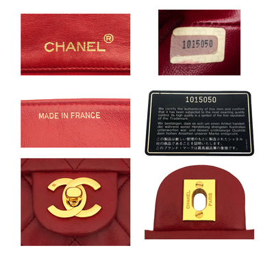 Chanel Vintage Rare Red Classic Square Mini Flap