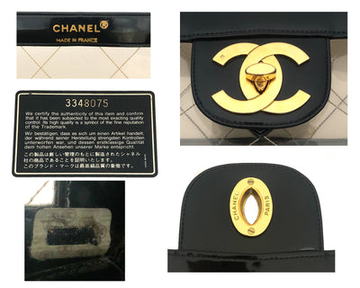 Chanel Vintage Rare Patent & PVC Maxi Jumbo