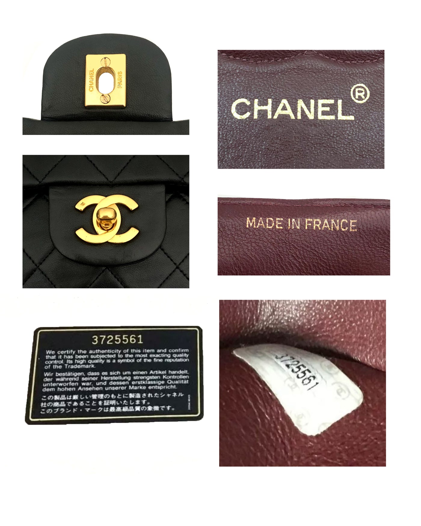 Chanel Vintage Black Lambskin Medium Classic Medium Double Flap Bag