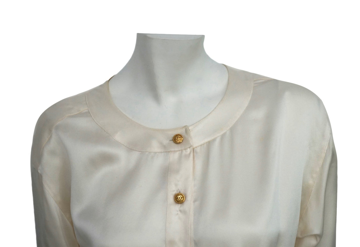 Chanel Off White Silk Pleated Long Sleeve Blouse – Palm Beach Vintage