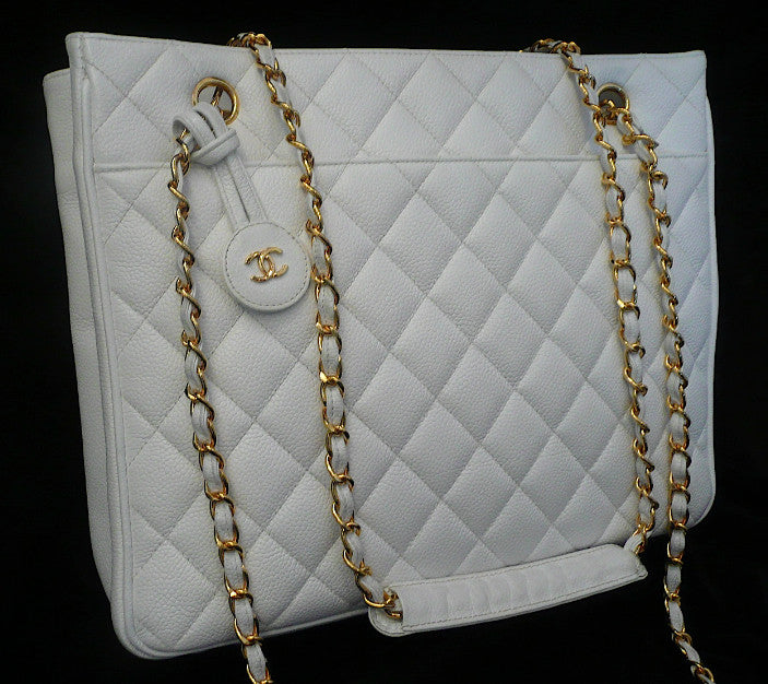 white and gold chanel bag authentic