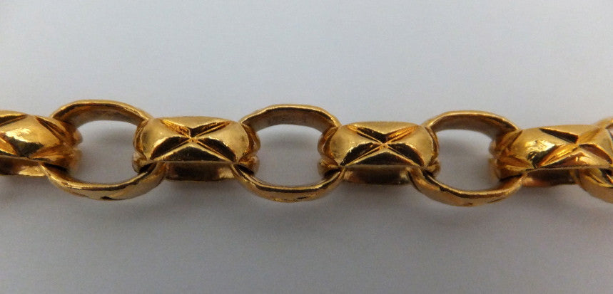 Authentic Chanel Vintage Gold Etched Bracelet