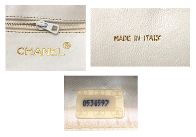 Chanel Vintage White Ostrich Camera Bag