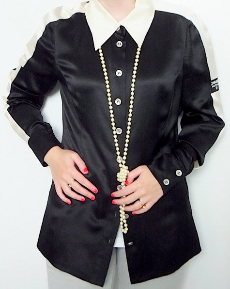 chanel black blouse