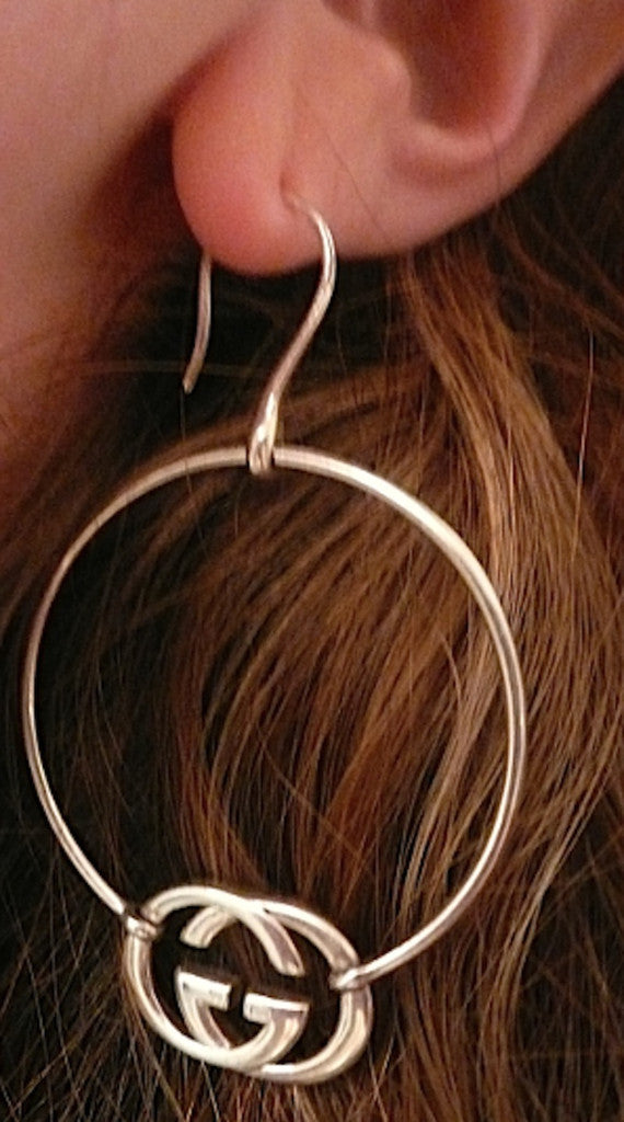 Authentic Gucci Sterling Silver Logo Hoop Earrings – Classic Coco