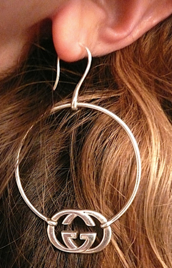 Authentic Gucci Sterling Silver Logo Hoop Earrings – Classic Coco