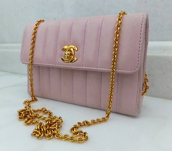 Authentic Chanel Vintage Mini Light Pink 2.55 Flapover