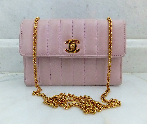 Authentic Chanel Vintage Mini Light Pink 2.55 Flapover