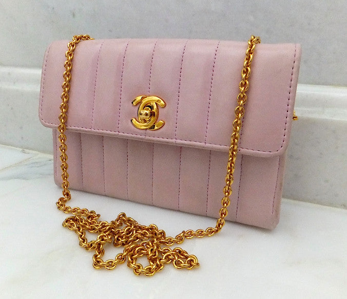 Authentic Chanel Vintage Mini Light Pink 2.55 Flapover