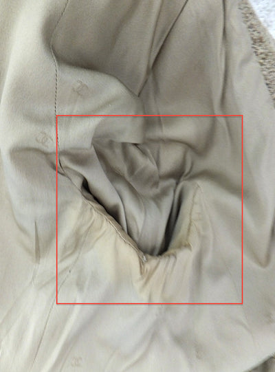 Authentic Chanel Tan Boucle Jacket w Suede Detail