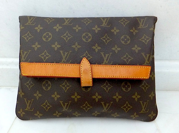 Louis Vuitton, Bags, Auth Louis Vuitton Epi Butterscotch Leather Envelope  Clutch Bag