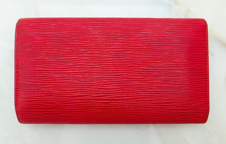 Authentic Louis Vuitton Red Sarah Epi Wallet