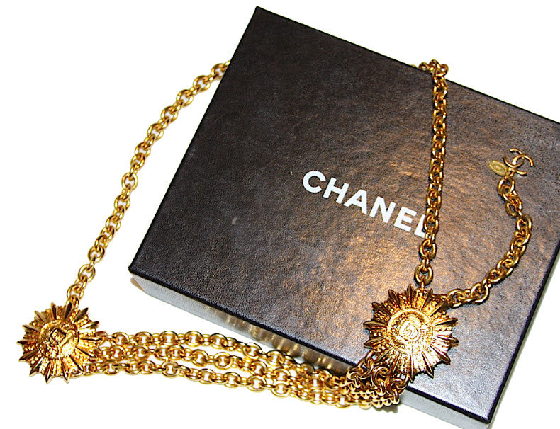 Authentic Chanel Vintage Large Medallion Coin Necklace