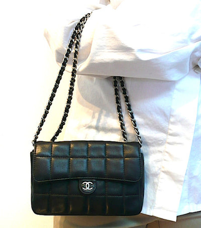 Authentic Chanel Black Quilted Wallet On Chain (WOC) Handbag NEW!