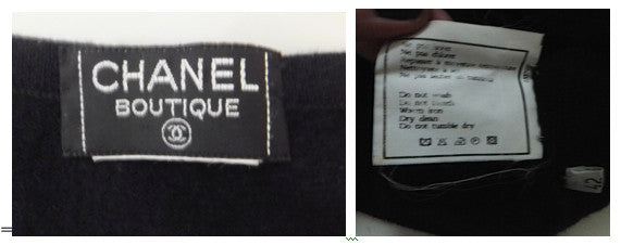 Authentic Chanel Cashmere Cap-sleeve Black Sweater