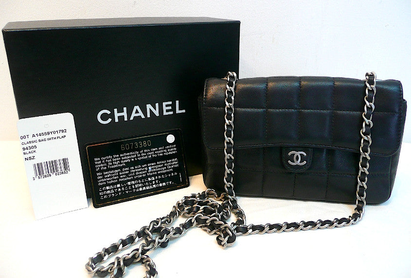 Authentic Chanel Black Quilted Wallet On Chain (WOC) Handbag NEW!