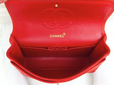Authentic Chanel Vintage Red Quilted 2.55 Flapover