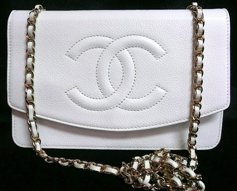 Authentic Chanel White Caviar Wallet On Chain (WOC) Handbag – Classic Coco  Authentic Vintage Luxury