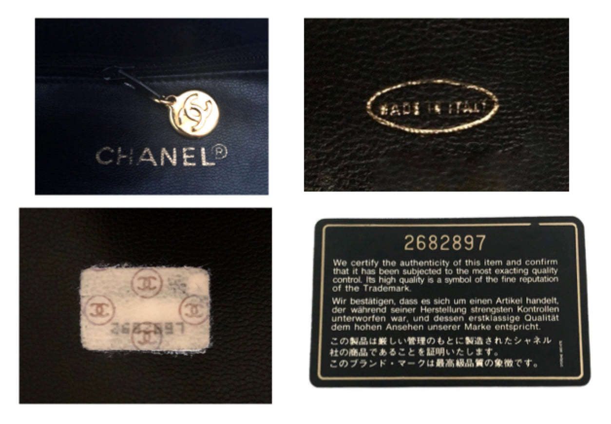Chanel Vintage Black Caviar Multi Emblem Tote